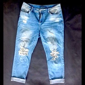 INC Curvyfit Ripped Boyfriend Jeans